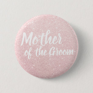 Badge Rond 5 Cm Mère rose élégante de parties scintillantes d'o