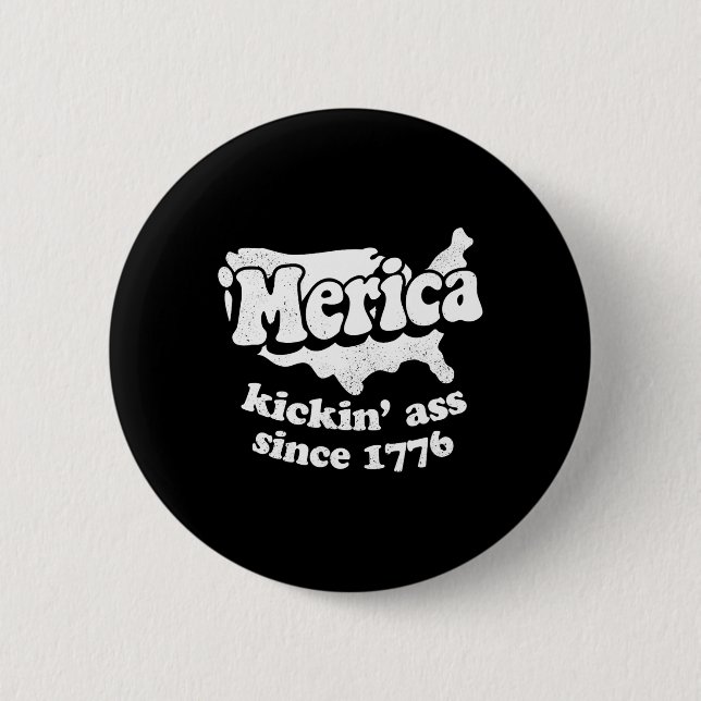 Badge Rond 5 Cm Merica à fond depuis 1776  (Devant)