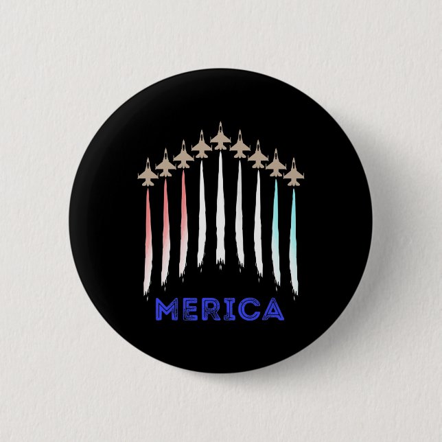 Badge Rond 5 Cm Merica America Jet Flag Trump Patriot Vétérinaire  (Devant)