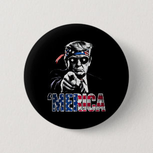 Badge Rond 5 Cm Merica Amérique Drôle Trump 4 juillet 