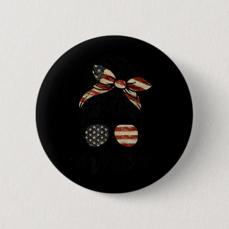 Badge Rond 5 Cm MERICA Chignon Méssy Célébrant la Fête de l'Indépe