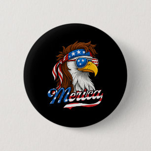 Badge Rond 5 Cm Merica États-Unis Drapeau américain Aigle 4 juille