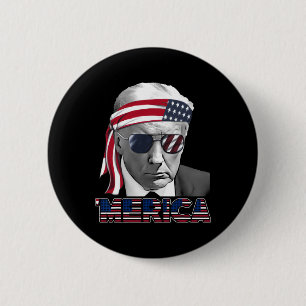 Badge Rond 5 Cm Merica Trump 4 juillet heureux Trump Drapeau améri