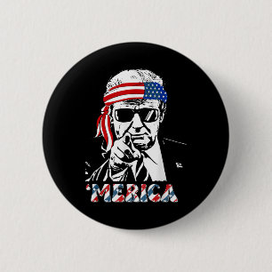 Badge Rond 5 Cm Merica Trump 4 juillet heureux Trump Drapeau améri