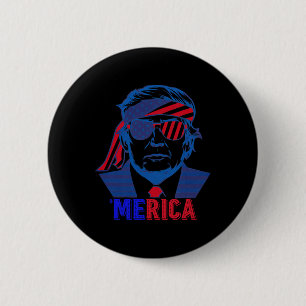 Badge Rond 5 Cm Merica Trump 4 juillet heureux Trump Drapeau améri