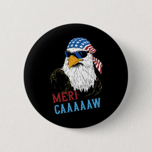 Badge Rond 5 Cm Mericaaaaw Eagle Mullet 4 juillet États-Unis