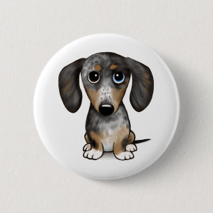 Badge Rond 5 Cm Merle Dapple Dachshund mignon chien Wiener