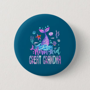 Badge Rond 5 Cm Mermaid Arrière-Mère Famille Anniversaire Fille à 