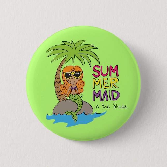 Badge Rond 5 Cm Mermaid Cute Kids Girls (Devant)