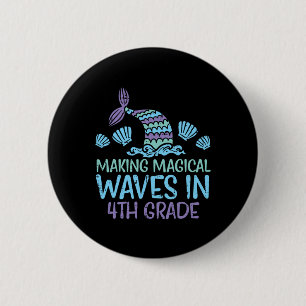 Badge Rond 5 Cm Mermaid Magique Waves 4e année Quatrième première