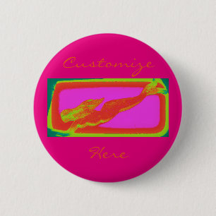 Badge Rond 5 Cm mermaid rouge