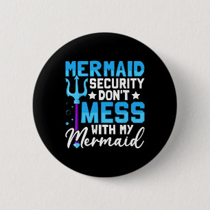 Badge Rond 5 Cm Merman Mer Papa Sirène Sécurité Don...
