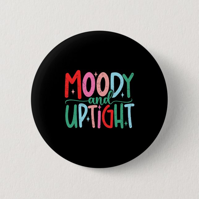 Badge Rond 5 Cm Merry &amp; Bright Moody &amp; Uptight Matching Co (Devant)