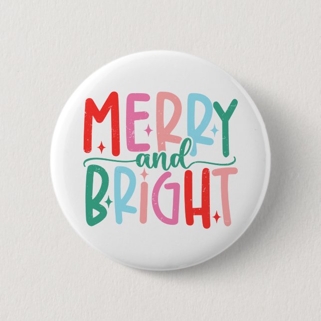 Badge Rond 5 Cm Merry &amp; Bright Moody &amp; Uptight Matching Co (Devant)