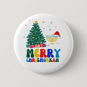 Badge Rond 5 Cm Merry Chrismukkah