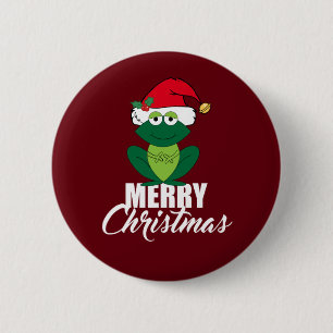 Badge Rond 5 Cm Merry Christmas Frog