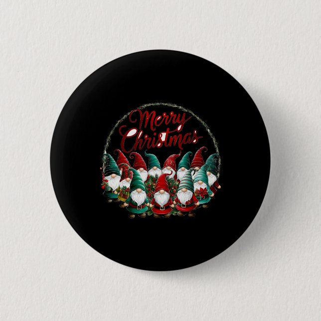 Badge Rond 5 Cm Merry Christmas Gnomes T Shirt  (Devant)