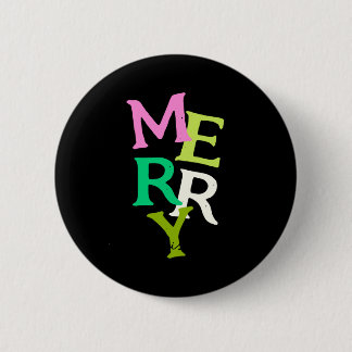Badge Rond 5 Cm Merry Christmas Modern Bright Holiday 