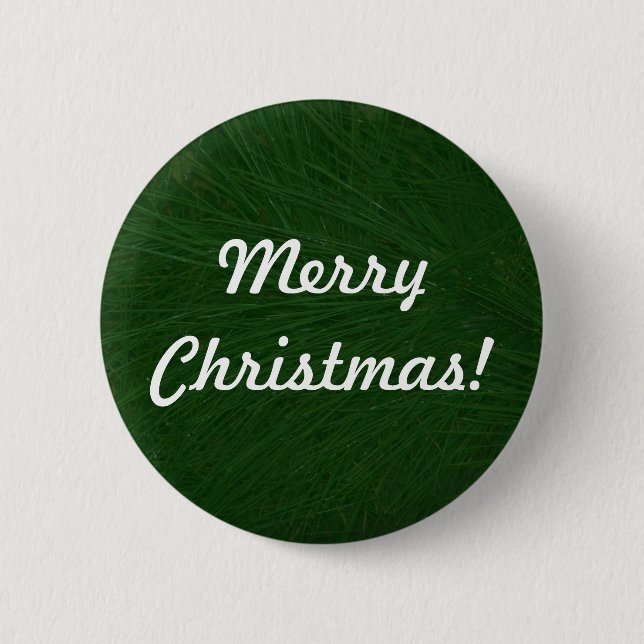 Badge Rond 5 Cm Merry Christmas Pine Tree Close (Devant)