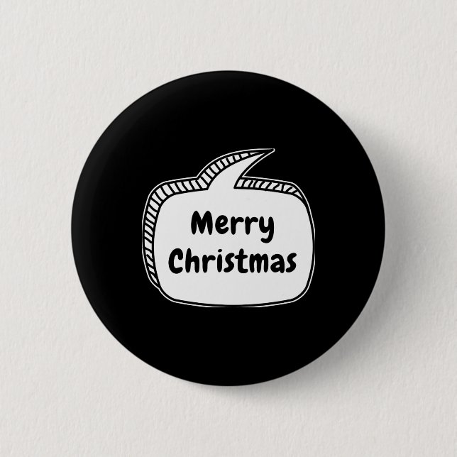 Badge Rond 5 Cm Merry Christmas Speech Bubble T Shirt  (Devant)