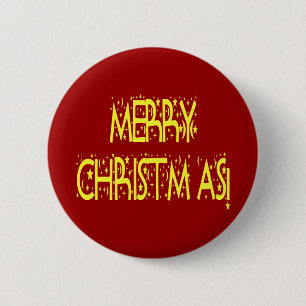 Badge Rond 5 Cm Merry Christmas Starry