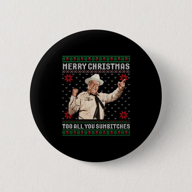 Badge Rond 5 Cm Merry Christmas To All You Sumes Ugly Sweater Vint (Devant)