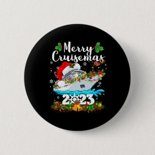 Badge Rond 5 Cm Merry Cruisemas 2023 Noël Père Noël Reindeer Crui