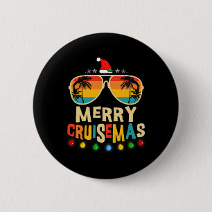 Badge Rond 5 Cm Merry Cruisemas 2025 Noël Père Noël Renne Croisièr