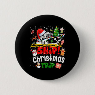 Badge Rond 5 Cm Merry Cruisemas Funny Cruise Ship Famille Noël