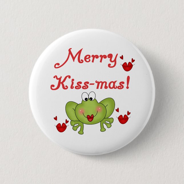 Badge Rond 5 Cm Merry Kissmas (Devant)
