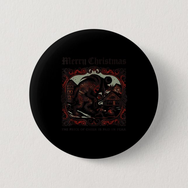 Badge Rond 5 Cm Merry Krampus Christmas Xmas Horror Ugly Sweater E (Devant)