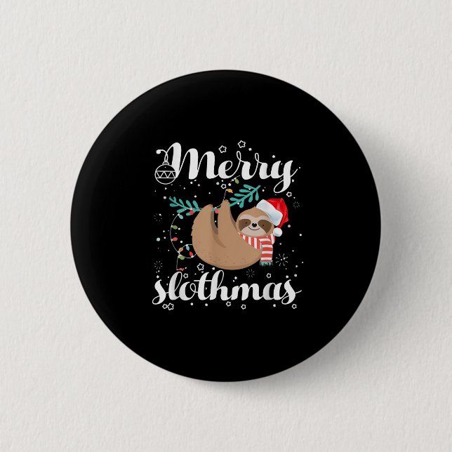 Badge Rond 5 Cm Merry Slothmas Christmas Pajama For Sloth Lovers  (Devant)