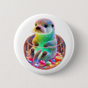 Badge Rond 5 Cm Merveilleux loutre de mer