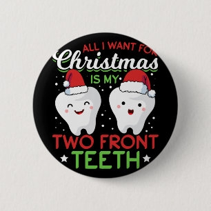 Badge Rond 5 Cm Mes deux dents de devant de Noël