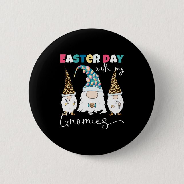 Badge Rond 5 Cm Mes Gnomes de Pâques Gnomes Léopard (Devant)