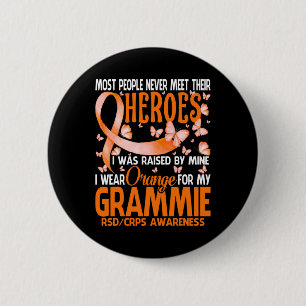 Badge Rond 5 Cm Mes Héros Je Porte Orange Pour Mes Grammie Crps Rs