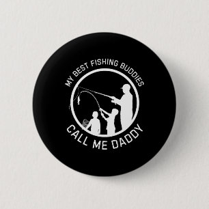 Badge Rond 5 Cm Mes meilleurs potes de pêche m'appellent Papa Fête