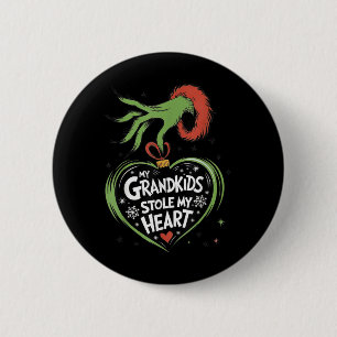 Badge Rond 5 Cm Mes petits-enfants m'ont volé le coeur Famille de