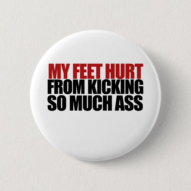 Badge Rond 5 Cm Mes pieds me font mal (Devant)
