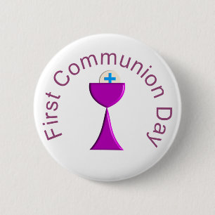 Badge Rond 5 Cm Mes premiers boutons de sainte communion