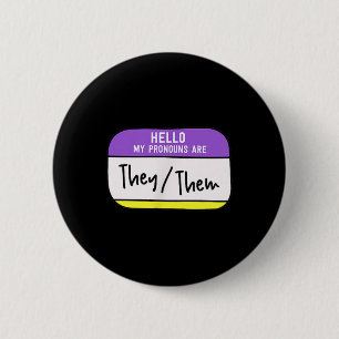 Badge Rond 5 Cm Mes pronoms sont ils eux Fierté de genre non binai