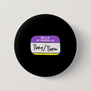 Badge Rond 5 Cm Mes pronoms sont ils eux Fierté de genre non binai