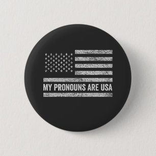 Badge Rond 5 Cm Mes pronouns sont Usa Funny Quart de juillet