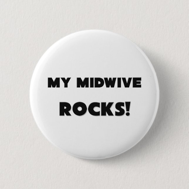 Badge Rond 5 Cm MES ROCHES de Midwive ! (Devant)