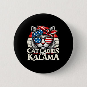 Badge Rond 5 Cm Mesdames Pour Kamala Harris 2024 Enfless Cat Lady