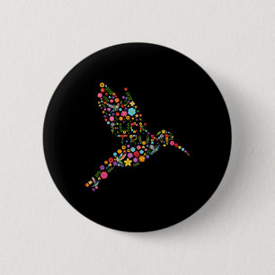 Badge Rond 5 Cm Messag caché subtil anti-Trump Floral Hummingbird