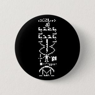 Badge Rond 5 Cm Message binaire Arecibo 1974