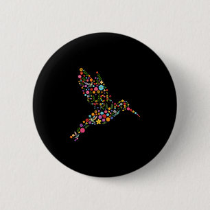 Badge Rond 5 Cm Message caché subtil anti-Trump de colibri floral