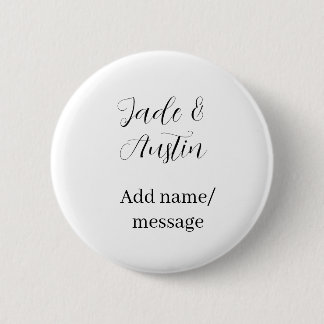 Badge Rond 5 Cm Message de nom de couple de mariage date romantiqu