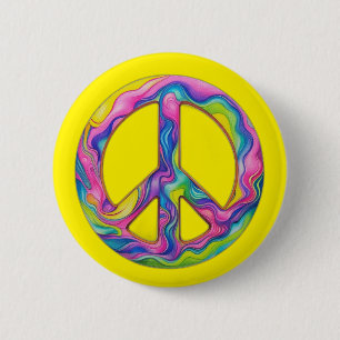 Badge Rond 5 Cm Message inspirant psychédélique sur le thème de la